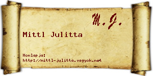 Mittl Julitta névjegykártya